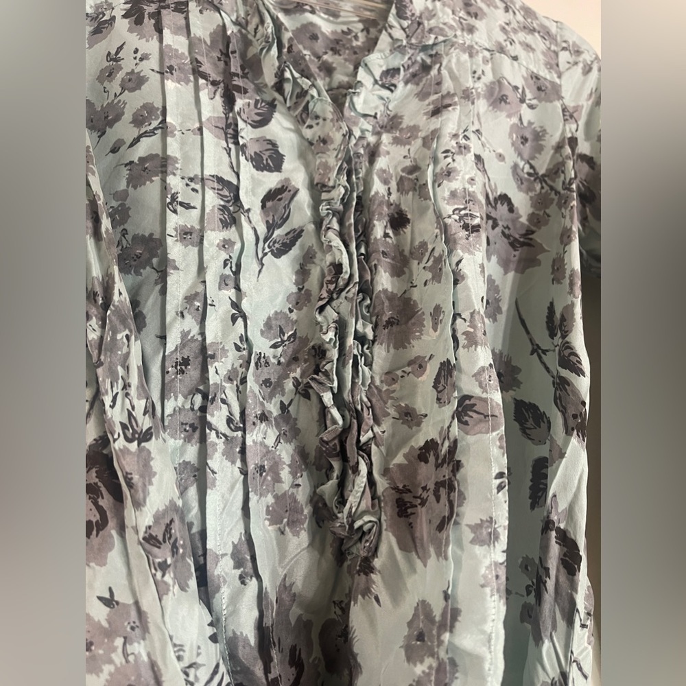 NWOT Rebecca Taylor Silk Floral Ruffle Tie Dress - Picture 7 of 10